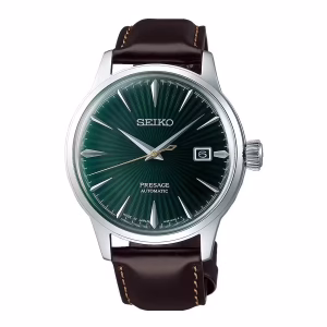 Seiko Presage Cocktail Green SRPD37J1 – Nam – Automatic – Trữ Cót 41 Giờ, Sunray Guilloche, Kính Hardlex
